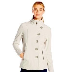 prAna Martina Asymmetrical Softshell Jacket | Cream/White Sand | Size XL